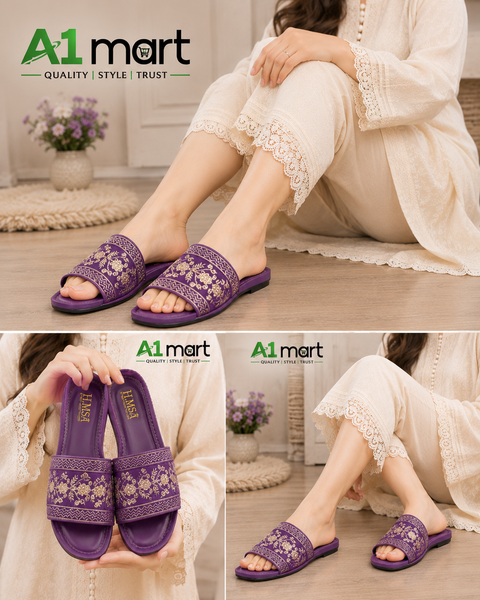 Embroidered Karhai Chappal for Ladies