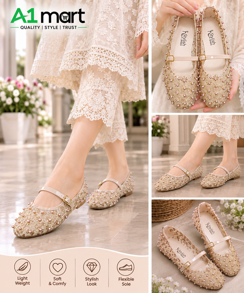Ladies  Net Pumps – Stylish Flat Shoes