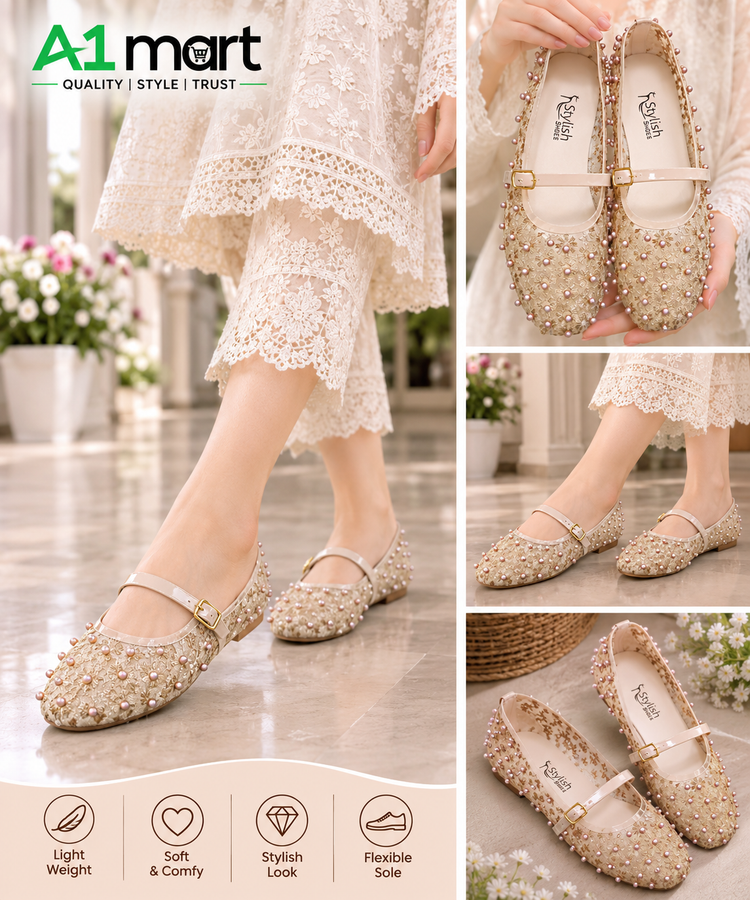 Ladies  Net Pumps – Stylish Flat Shoes
