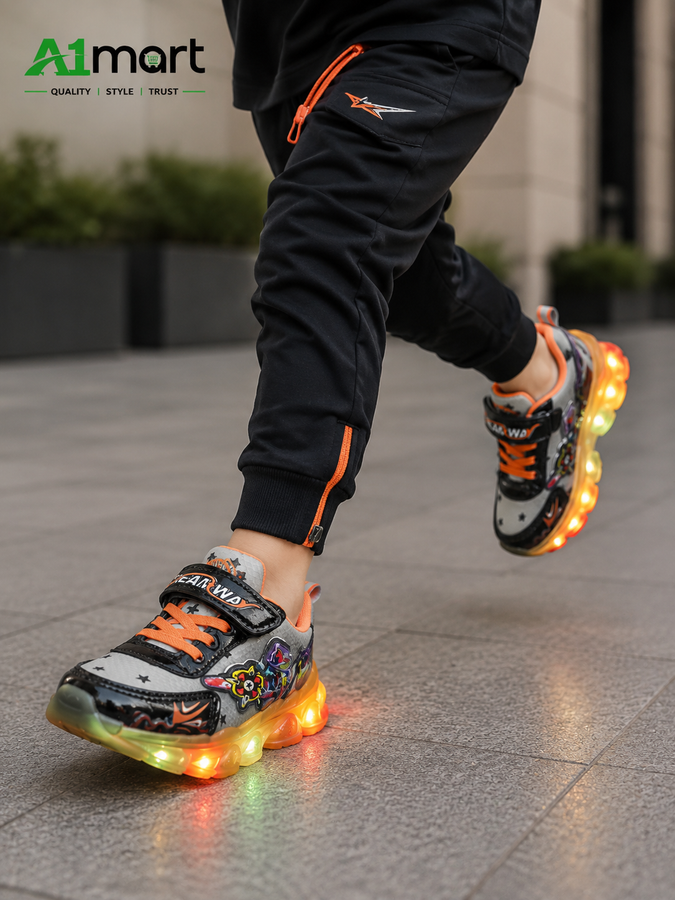 Kids Sports Joggers – LED Light-Up Design & Comfortable Wear (2–5 Years)