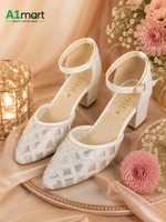 Ladies Party Wear Koot Shoes – Elegant Net Sequin Design