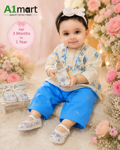 Baby Girls Shoes – Cute Floral Design for Ages 3 Months to 1 Year