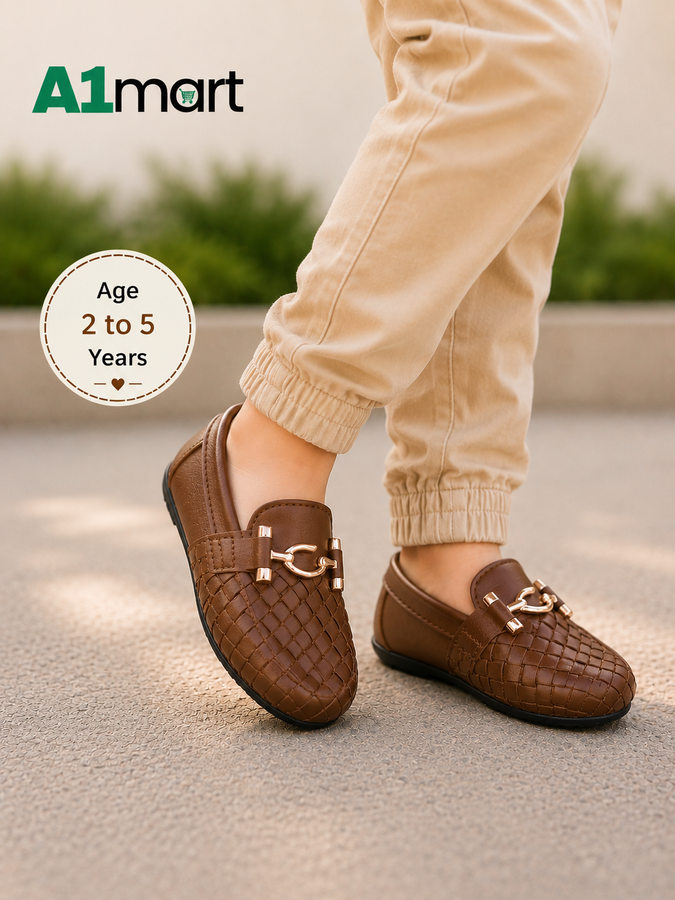 Kids Casual Loafers – Premium Woven Style & Comfortable Wear (2–5 Years)
