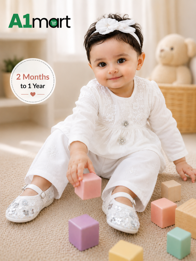 Infant Girls Fancy Shoes – Elegant Flower Style & Comfortable Wear (2 Months–5 Years)