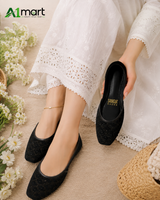 Women’s Black Embroidered Khussa – Stylish Traditional Look