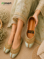 Ladies Fancy Khussa – Elegant Gold Embroidery & Traditional Style