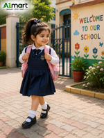 Girls School Uniform Shoes – Stylish Black Design for Ages 2–12 Years