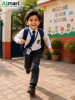 Boys School Uniform Shoes – Comfortable Black Lace-Up Design for 2–12 Years