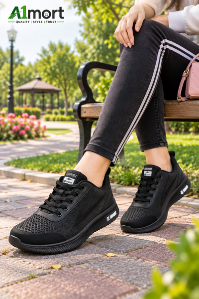 Girls Sports Joggers – Comfortable Black Shoes for Active Wear