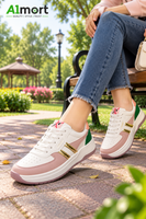 Ladies Pink & White Sneakers – Stylish Casual Sports Shoes
