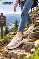 Ladies Pink & White Sneakers – Stylish Casual Sports Shoes