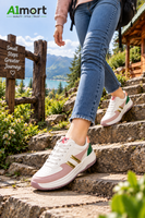 Ladies Pink & White Sneakers – Stylish Casual Sports Shoes