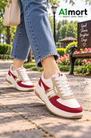 Women’s Trendy Sneakers – Beautiful Pink, White & Gold Design