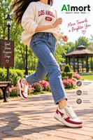 Women’s Trendy Sneakers – Beautiful Pink, White & Gold Design