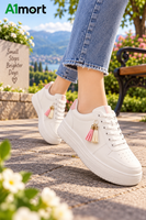 Ladies Fashion Joggers – Comfortable Pink & White Sports Shoes