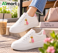 Ladies Fashion Joggers – Comfortable Pink & White Sports Shoes