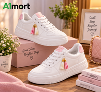 Ladies Fashion Joggers – Comfortable Pink & White Sports Shoes