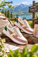 Ladies Pink & White Sneakers – Stylish Casual Sports Shoes